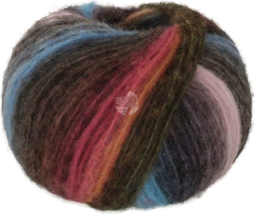 Lana Grossa - Bomba 0001 dunkelgrau brombeer orange Produktbild 