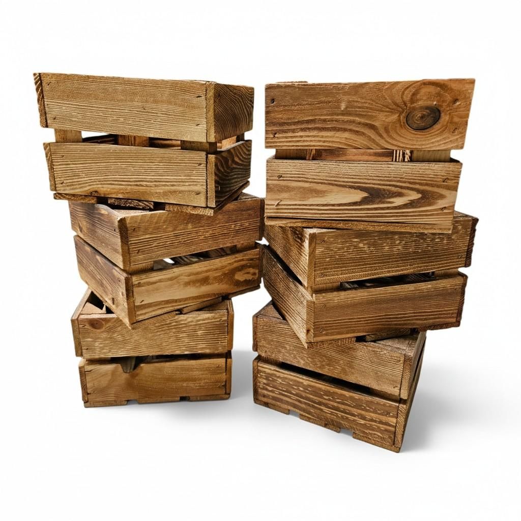 Kleine Holzkisten geflammt Deko Geschenkbox aus Holz Produktbild 