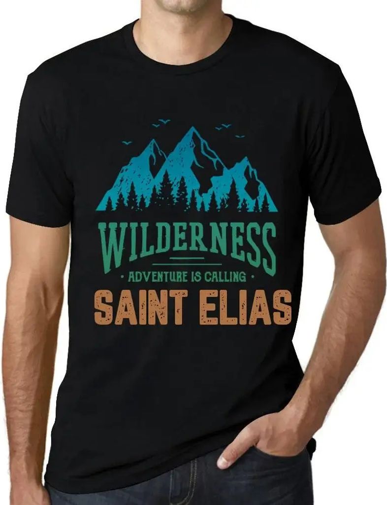 Herren Grafik T-Shirt Wildnis das Abenteuer ruft Sankt Elias – Wilderness, Adventure Is Calling Saint Elias – Öko-Verantwortlich Vintage Jahrgang