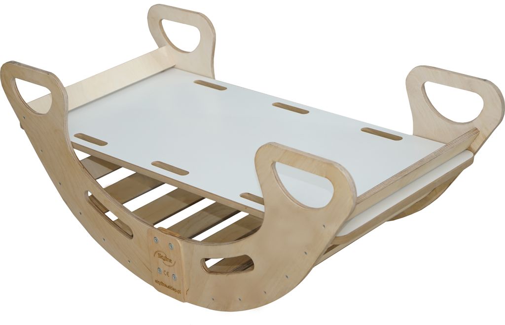 Skyline Kletterbogen Klettergerüste Kletterdreieck Baby Kletterwippe Holzbogen für Kinder Montessori Klappbar Rutsche, mod. A, 110x51x48cm, Hölzern