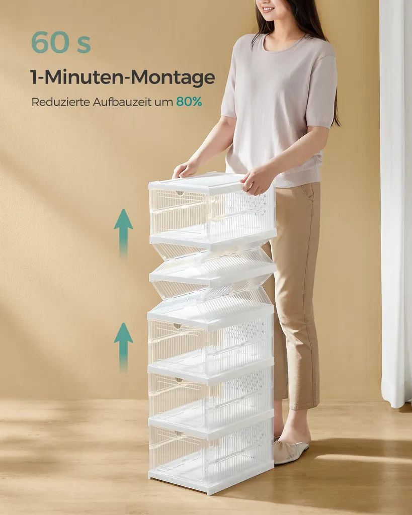 Organisateur de chaussures pour placard et dressing - 2 boîtes blanc