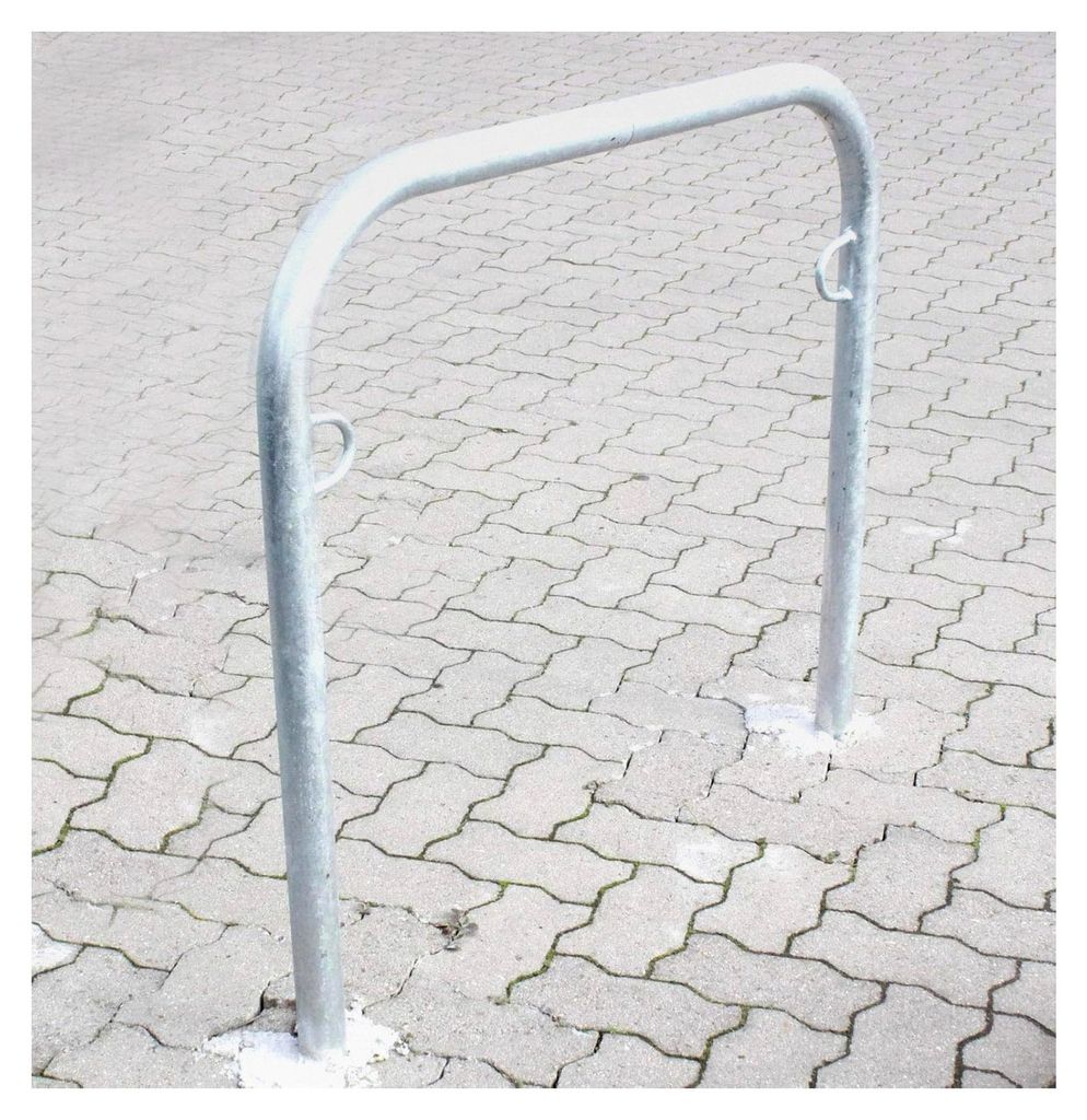 Fahrradanlehnbügel Fahrradständer 115x99cm zum Einbetonieren aus Stahlrohr Ø 49mm feuerverzinkt für 2 Fahrräder