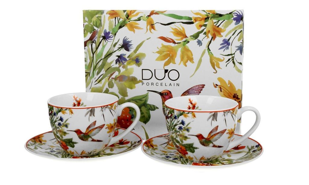 DUO FLORAL zestaw 2 filiżanek 280 ml LINNEA ze spodkami, Zdjęcie produktu 