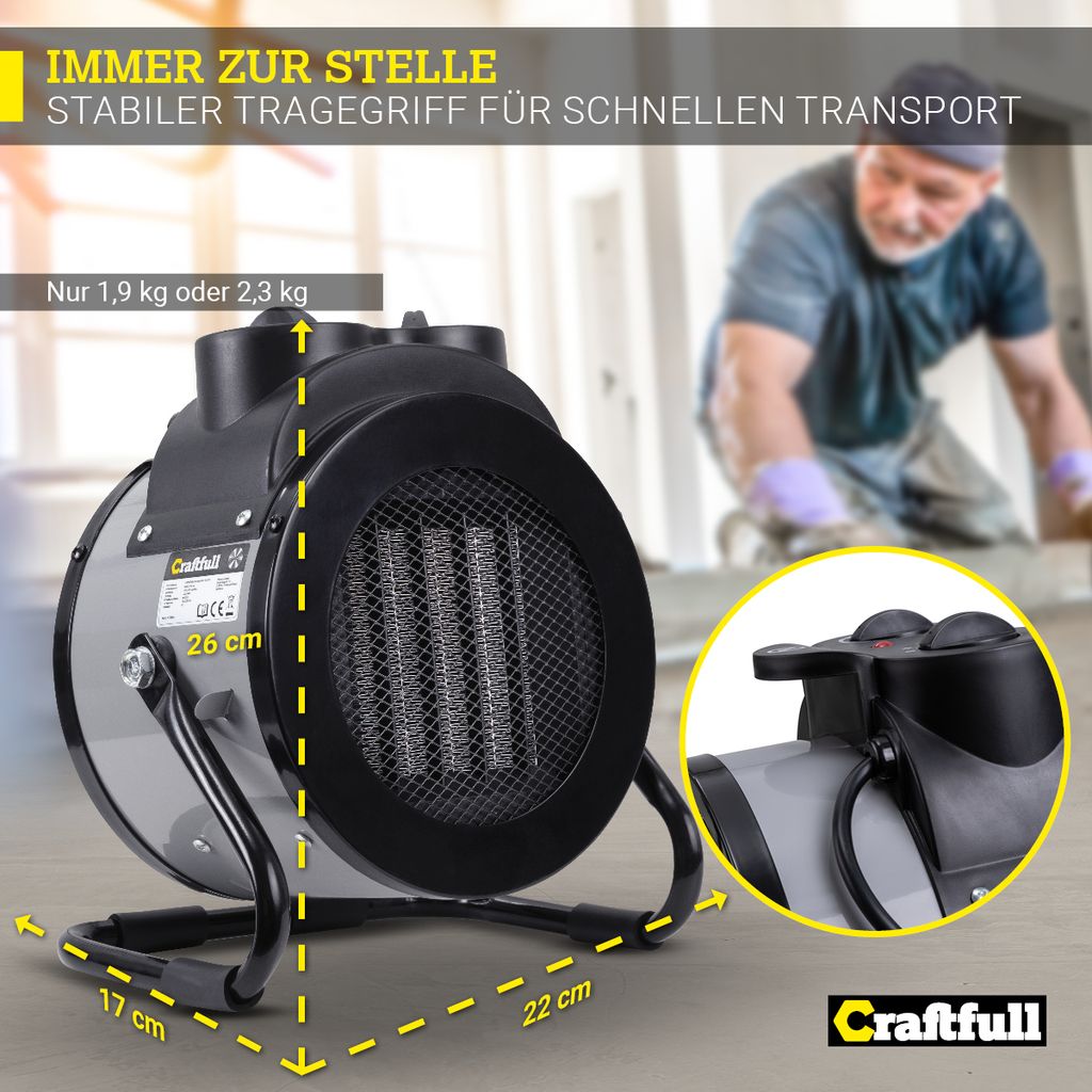 Craftfull Keramik-Heizlüfter HL1000 | 2000-3000 Watt - Produktbild 4
