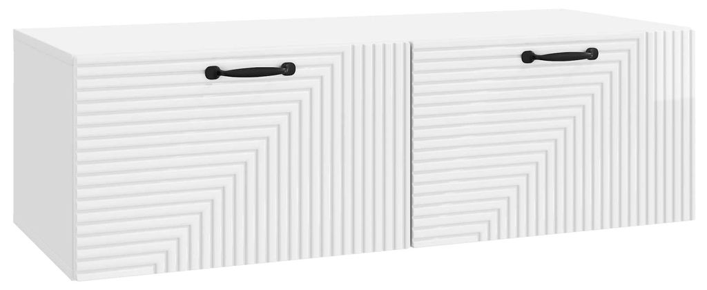 Wandmontierter TV-Schrank Hochglanz Weiß 98 x 41 x 30 cm