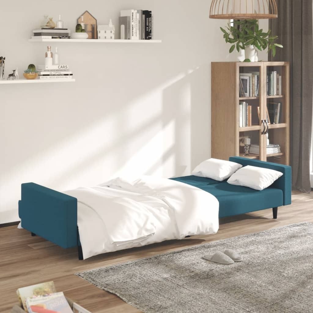 "2026 Aktion"Schlafsofa - CLORIS - Bettsofa eleganten Design - 2-Sitzer Blau Samt - 220 x 84,5 x 69 cm - DEMöbel2262813
