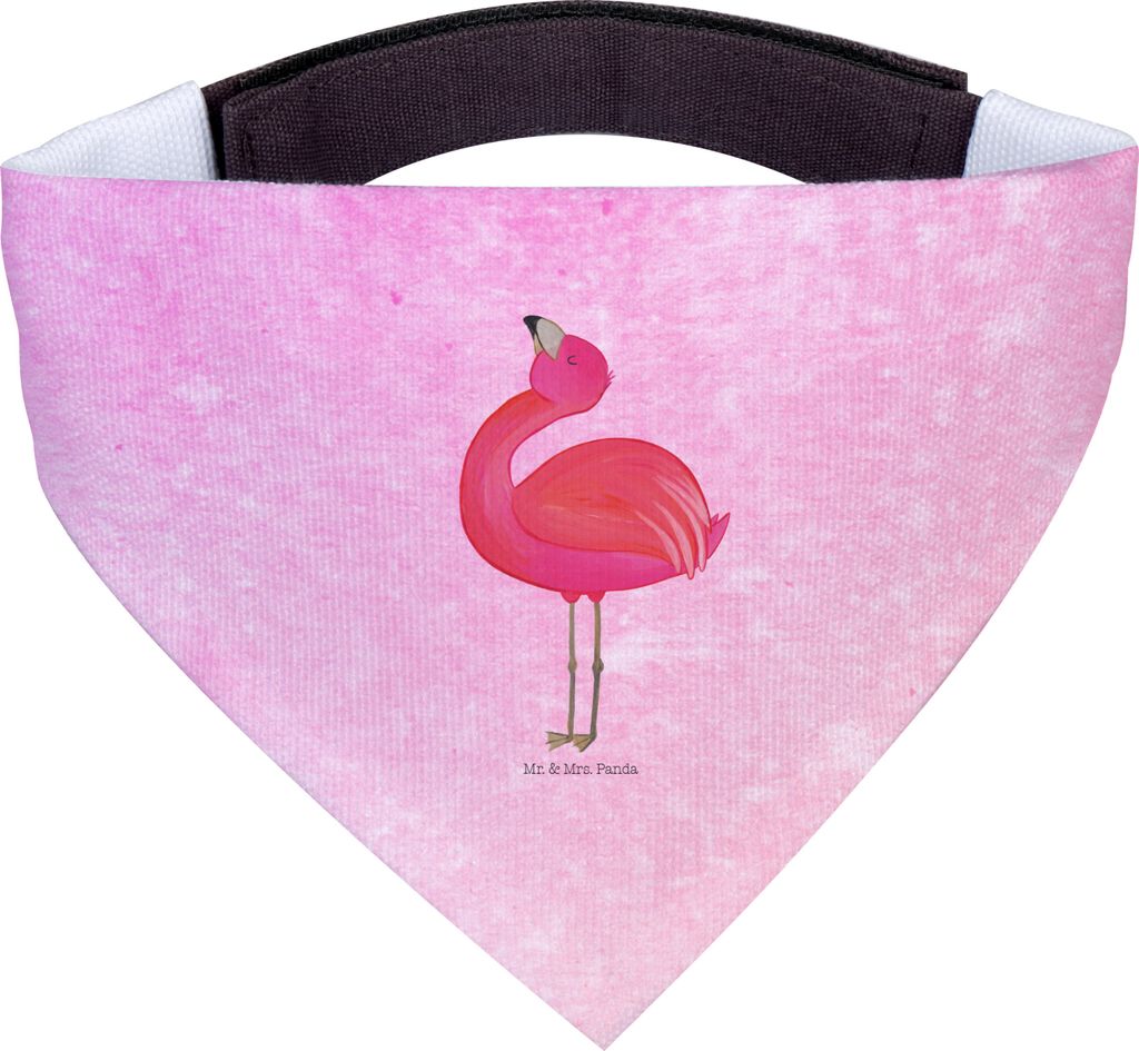 Mr. & Mrs. Panda Hunde Halstuch Flamingo Stolz - Aquarell Pink - Geschenk, Freundin, Hund, Für, Tuch, Freude, Beste, Bandana