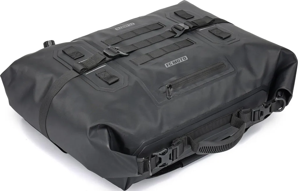 Sacoche arrière FC-Moto Ever-ST Roll-Top 32-40 L Carbone Noir Moto