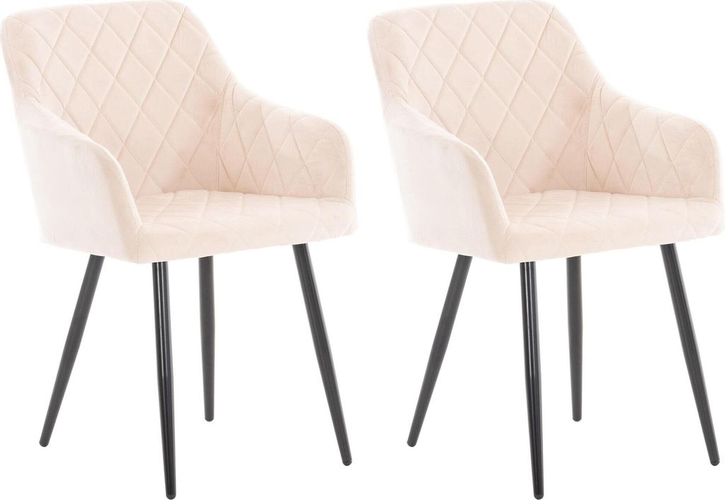 CLP 2er Set Esszimmerstuhl Shila beige Material Samt