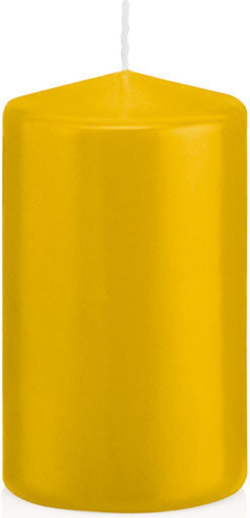 16 Stumpen Kerzen Gelb 10 x 5,8 cm (H x D) deutsche Marken Kerzen aus 100% Paraffin Wachs in er RAL Kerzen Qualität