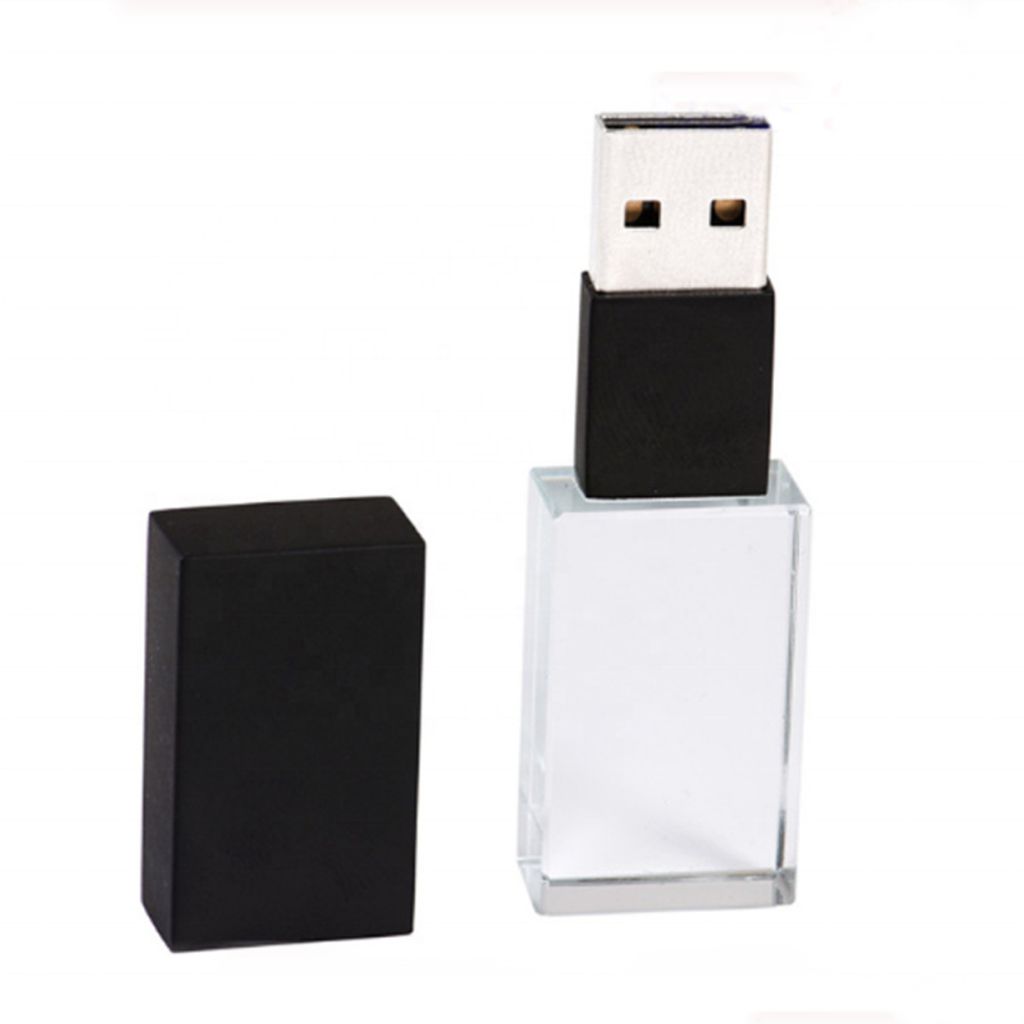 USB KRYSTAL čierny 2.0 32GB, kombinácia sklo a kov, LED Obrázok produktu 