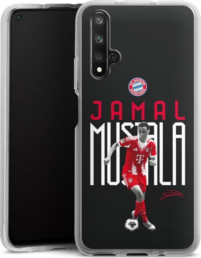 DeinDesign Handyhülle für Huawei Nova 5T Silikon Hülle Case Smartphone Schutzhülle FC Bayern München Offizielles Lizenzprodukt Jamal Musiala