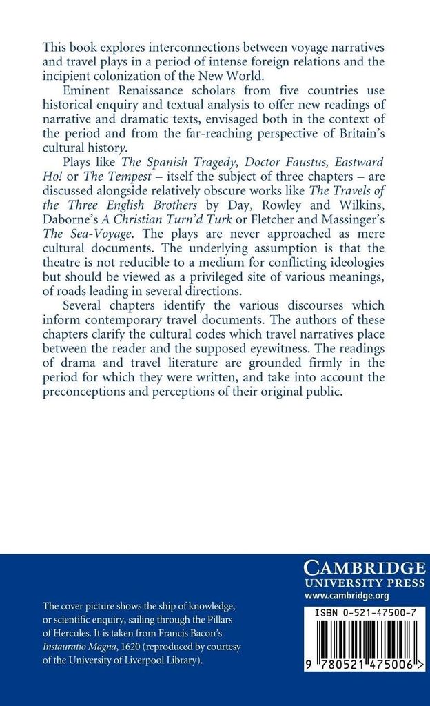 Travel and Drama in Shakespeare's Time