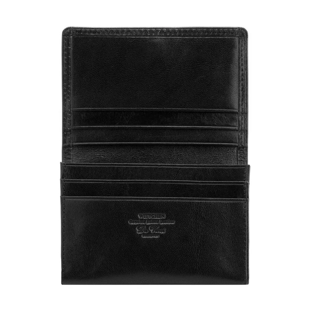 Etui cartes de visite DaVinci en cuir véritable noir format 8x11cm - 4