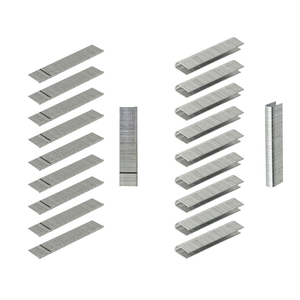 Tackerklammern Klammern T-Klammernägel + Rund 13,6x1,1mm + 6x12x1,1mm 1000 Stück für Tacker elektrisch + handbetrieben Hammertacker