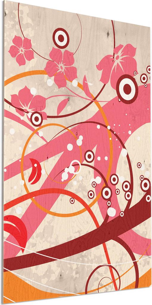 DEQORI Holzbild 60x90 cm 'Die Sommerlinien' Bild auf Holz Wandbild Kunstdruck nachhaltig