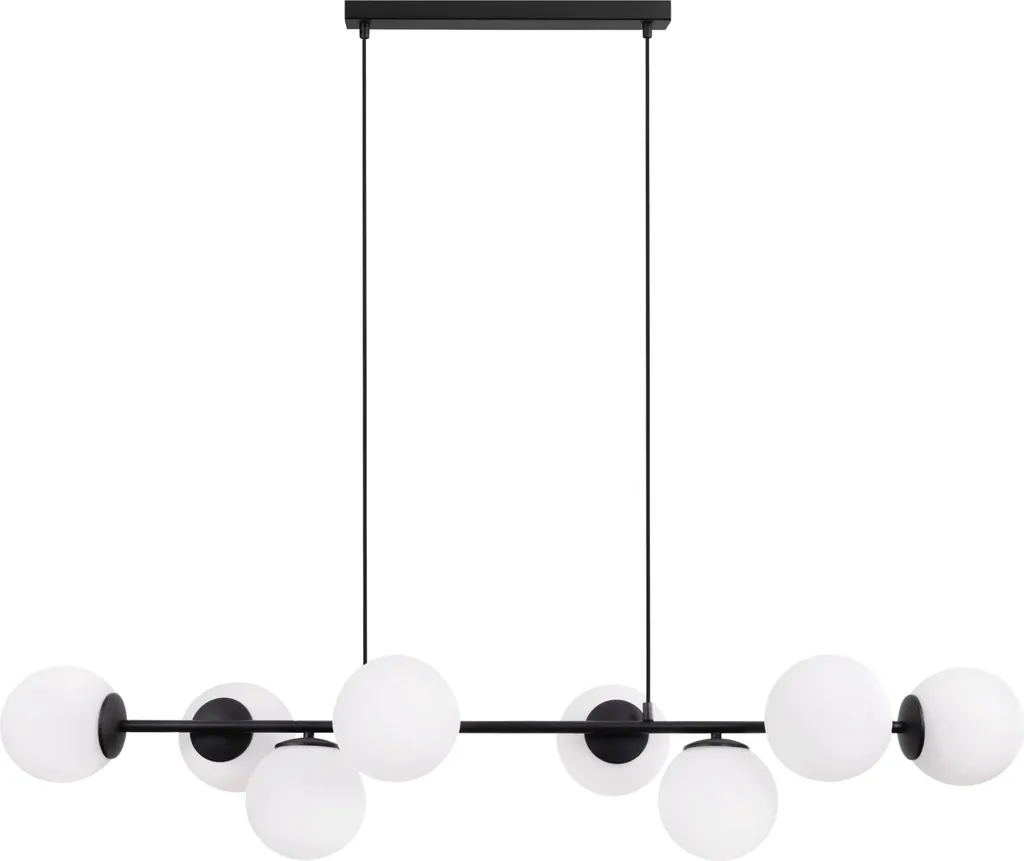 Lampadario 8 Luci Siena Nero Bianco E14 - Illuminazione LED Efficiente