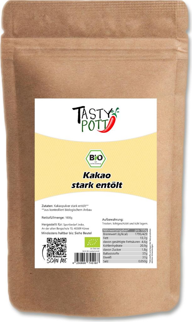 Tasty Pott Kakao, STARK entölt 1Kg