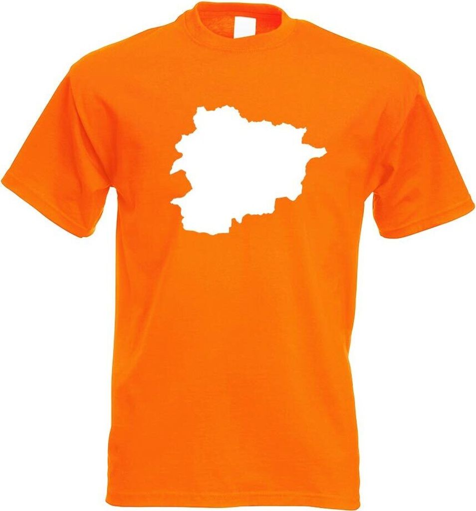 Kiwistar - T-Shirt - orange - Andorra Umriss Kontur Herren Funshirt Bedruckt Design Sprüche Spruch Motive - mit Motiv Bedruckt - Funshirt Design -...