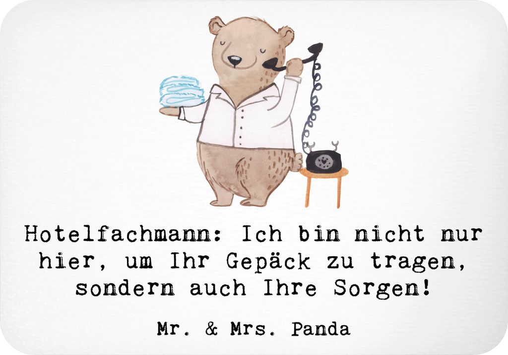 Mr. & Mrs. Panda magnet Hotelfachmann Sorge - Weiß - Geschenk, whiteboardmagnet, Berufsgestaltung, Geschenke für Berufstätige, Freundlichkeit, B...