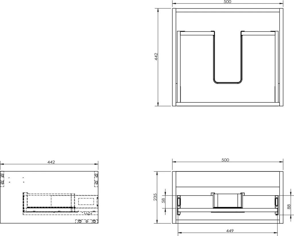 Mexen Box-A corpo dell'armadietto sotto-lavabo 50 cm, 1 cassetto, nero opaco - 91AX0-0500-235-1-71 - 4