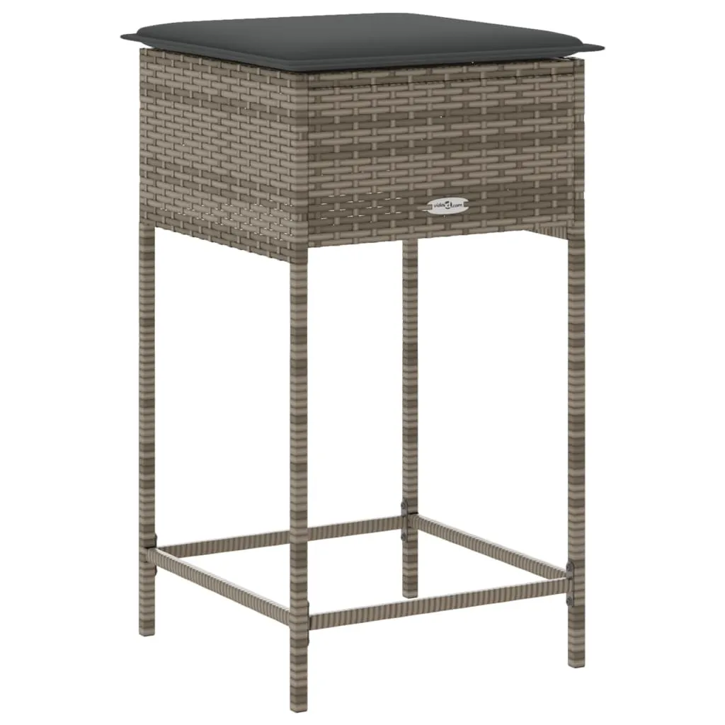 Set Sgabelli vidaXL per Terrazza e Balcone - 2 pz Poly Rattan - 4