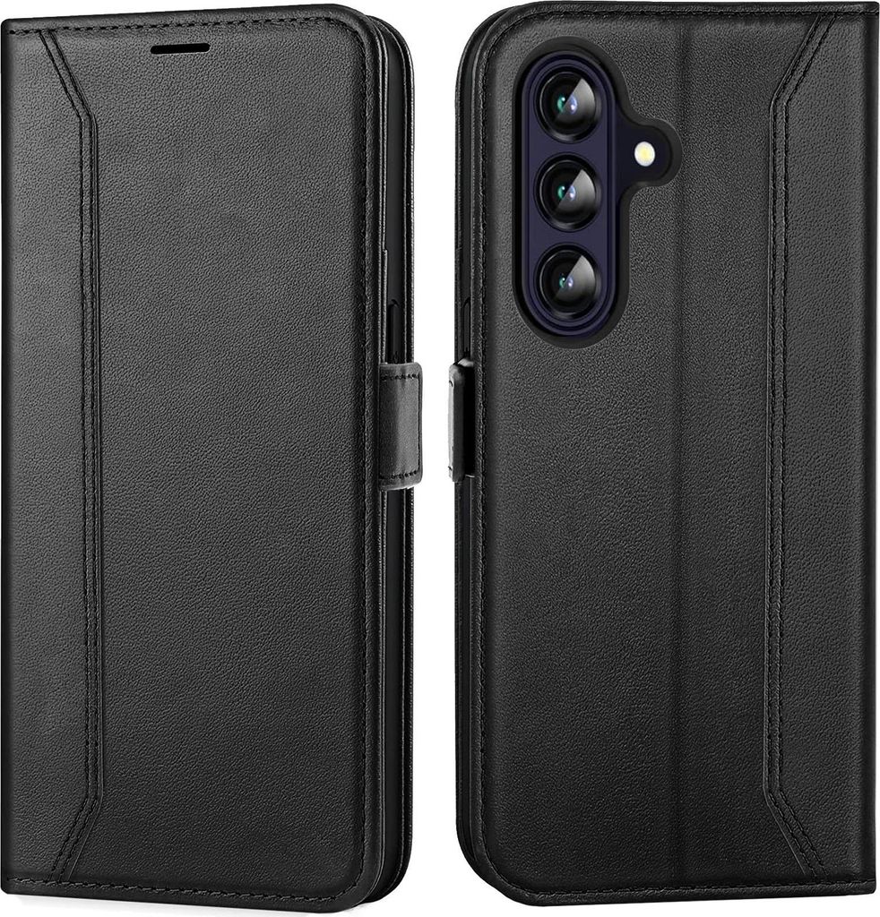 Handyhülle für Samsung Galaxy A57 5G Hülle Flip Case klappbare Tasche Schutzhülle, Schwarz