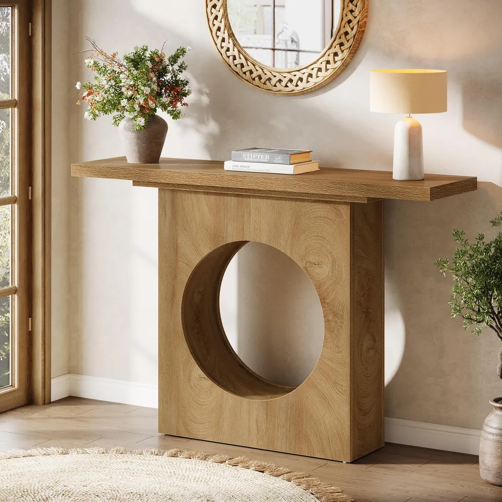 Table d'appoint Tribesigns 105 cm bois rustique console d'entrée chic