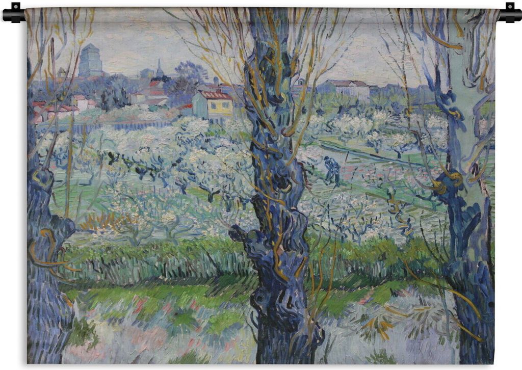 MuchoWow Wandteppich Wandbehang Ansicht von Arles - Vincent van Gogh 90x67.5 cm Tapisserie Dekoration Wandtuch - Fototeppich - Wand-Skulpturen