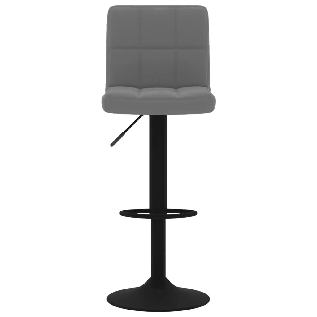 vidaXL Sgabello da bar 2 pezzi. Velluto grigio scuro - 4