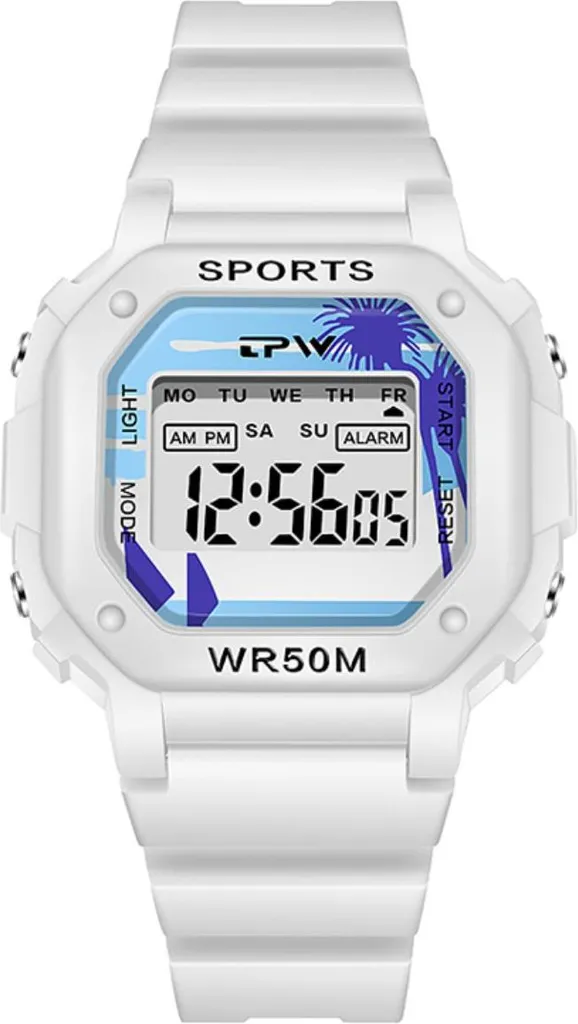 Orologio Digitale TechKidz Bianco Modello Timex 50m Waterproof