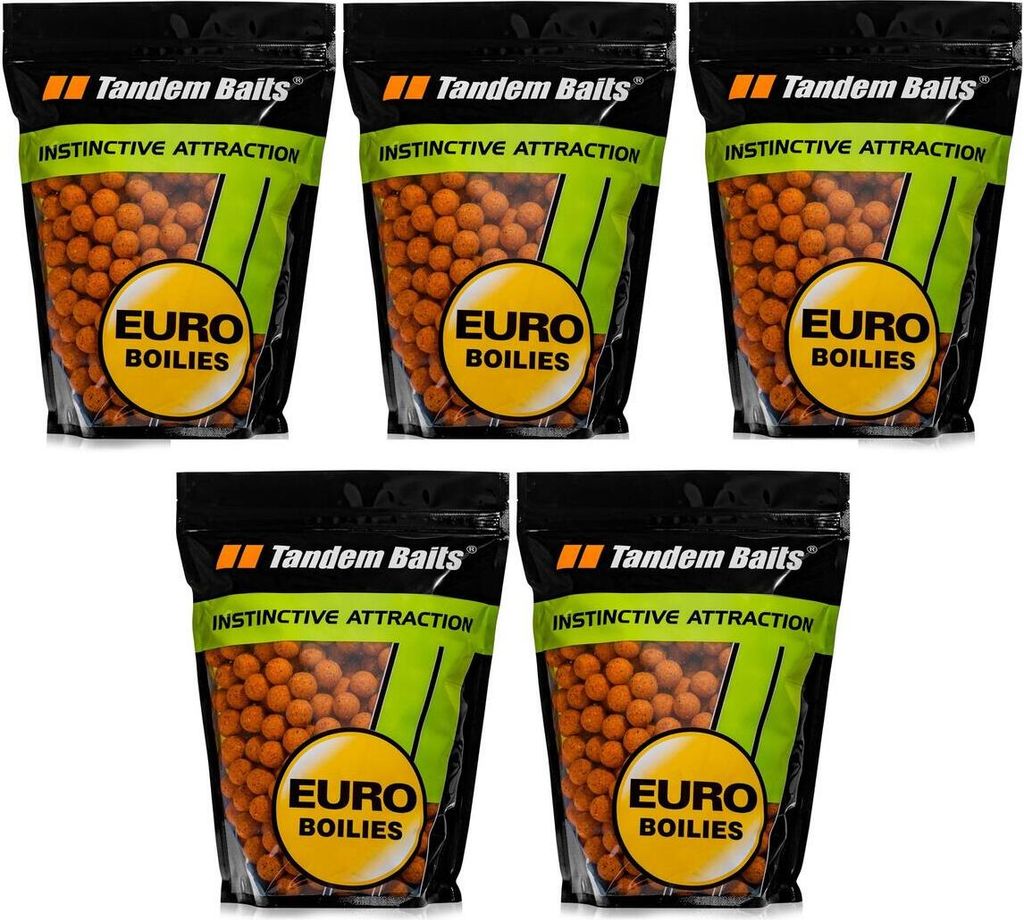 Tandem Baits 5-er Set Euro Boilies Krill, Karpfen Angeln ohne Mühe, Köder zum Große-Fische-Angeln, Karpfenzubehör für Profis & Hobby-Angler 18...
