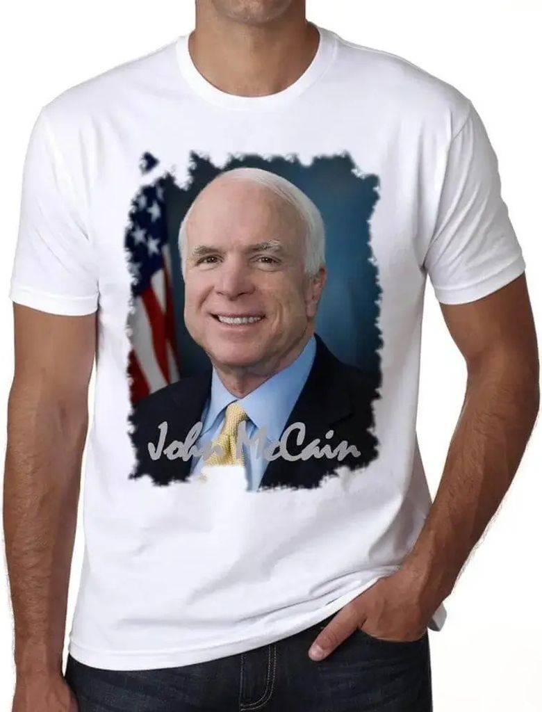 Herren Grafik T-Shirt John McCain Öko-Verantwortlich Vintage Jahrgang Kurzarm Lustige Druck Geburtstag Geschenk Mann