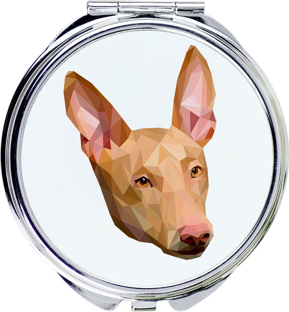 Pharaonenhund, Pharaoh Hound, Kelb tal-Fenek - Spiegel mit Foto und geometrischem Aufdruck der Marke Art-Dog