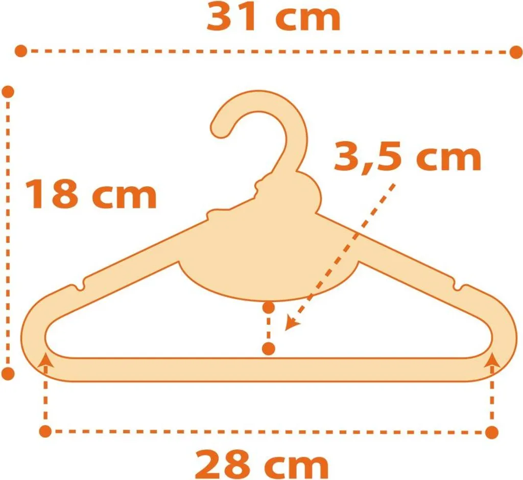 60 Grucce Per Bambini In Plastica Blu | Appendini Resistenti 30 Cm | Confezione Risparmio Per Organizzare L'Armadio