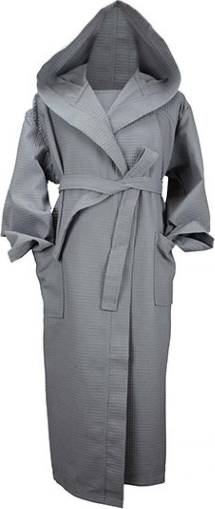 A&R 028.50 | Robezz Waffle Bathrobe With Hood Bademantel Mit Kapuze - Farbe: Anthracite Grey - Größe: XS