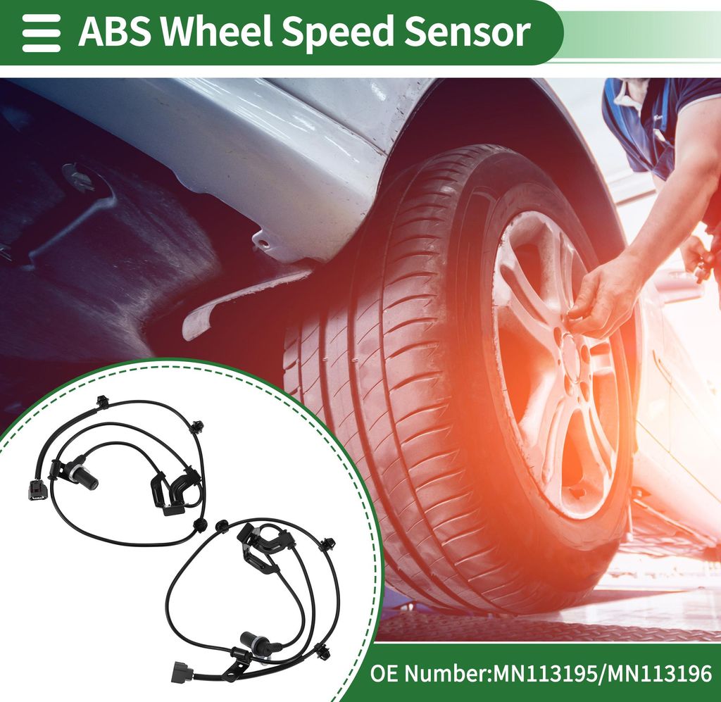 ABS Raddrehzahlsensor-Kit ABS Sensor Set Anti-Blockier-System Sensor für Mitsubishi Eclipse 2006-2012 Nr. MN113195/MN113196 Vorne Links Rechts