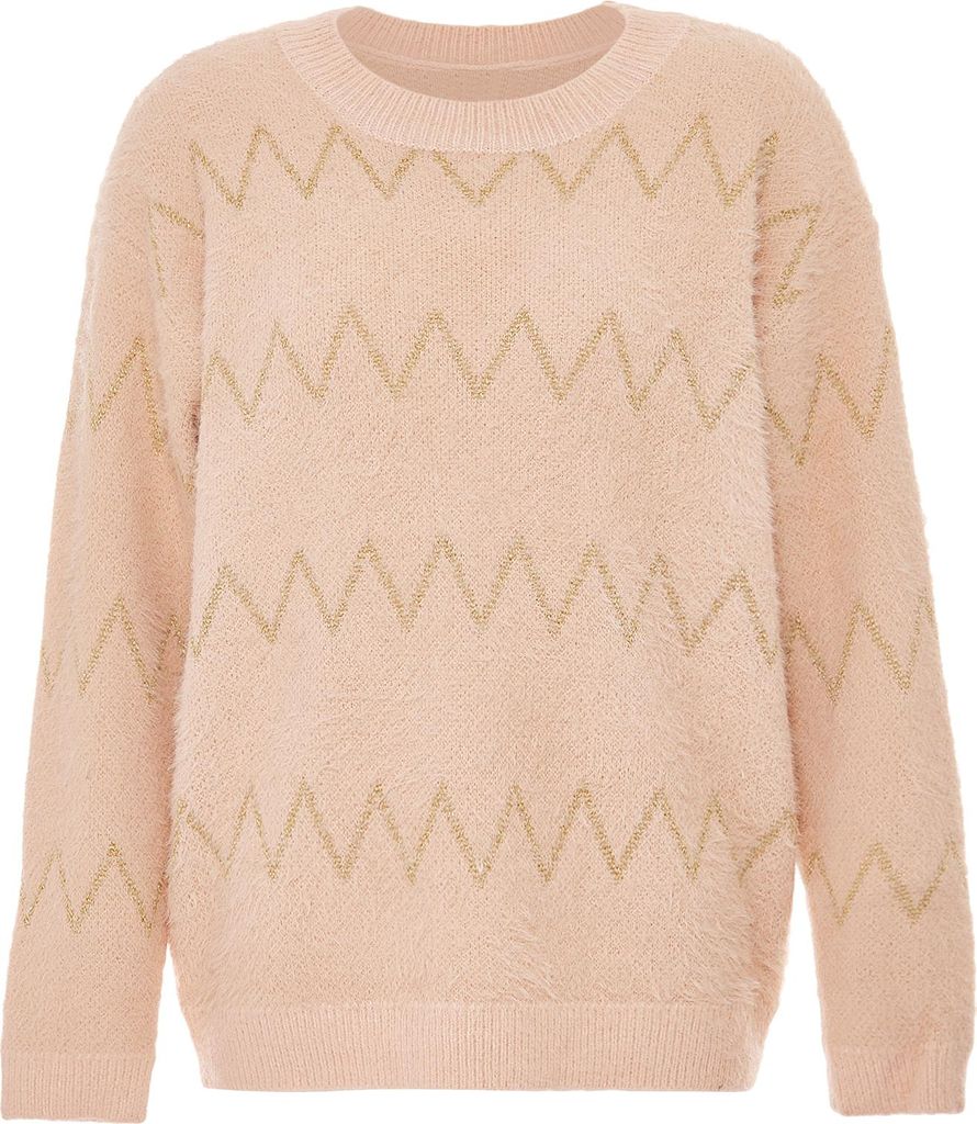 ebeeza damen strickpullover - rosa, M