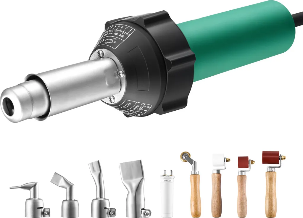 Saldatore Plastica Aria Calda 1600W SucceBuy | Kit 9 Acc. Tetti