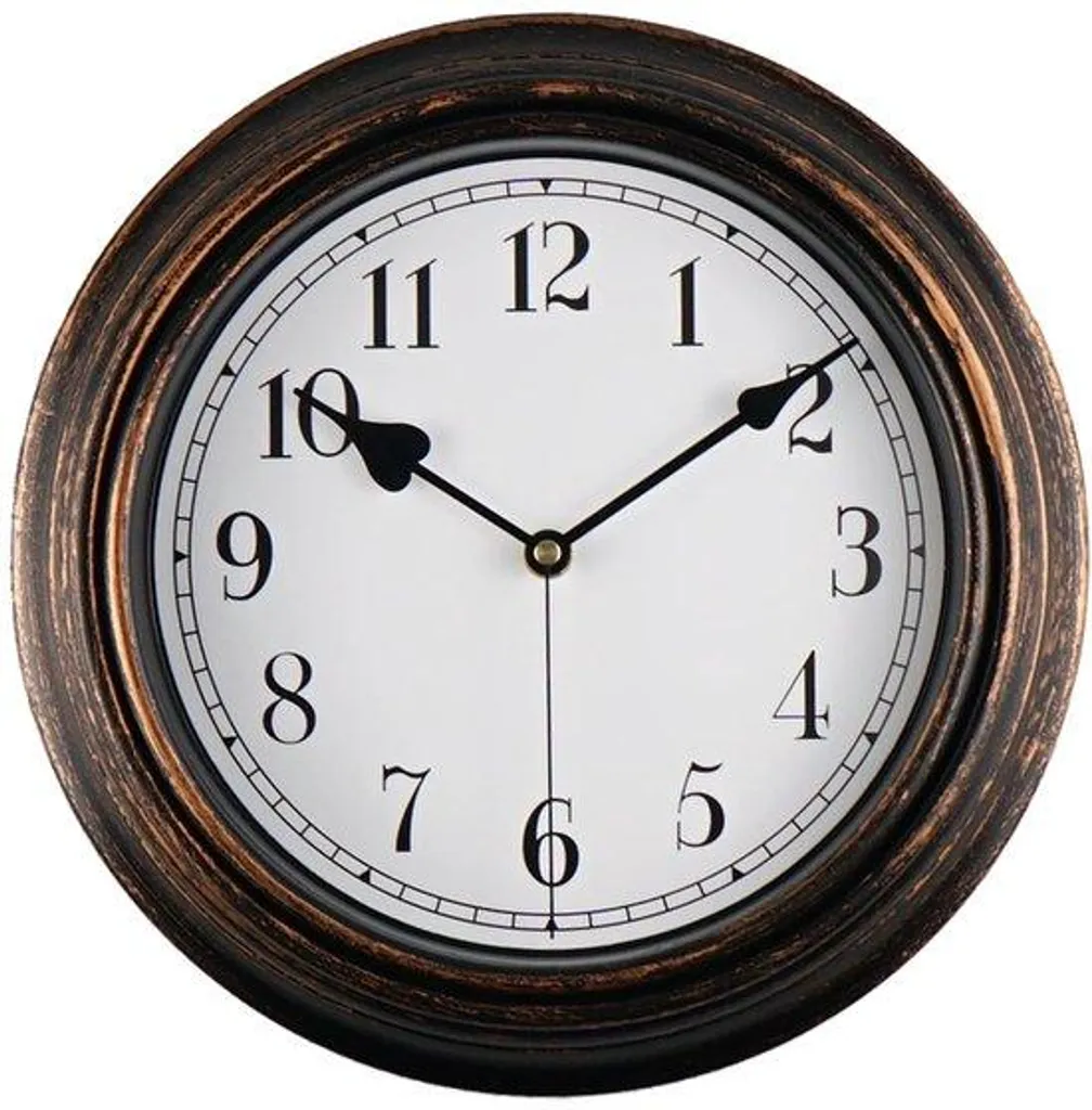 Horloge murale silencieuse rétro 30 cm sans bruit de tic-tac noire