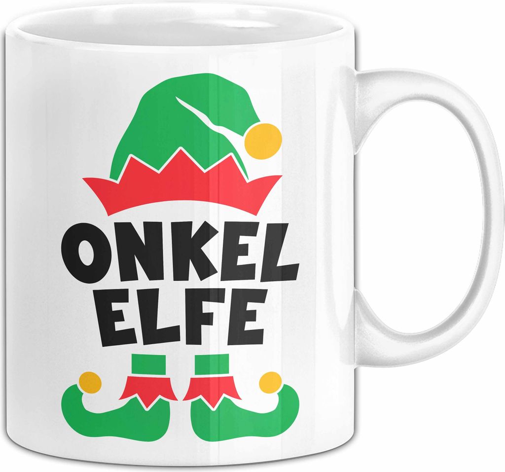 Onkel Elf Tasse Geschenk Familienfeier Weihnachten Lustige Geschenkidee Geburtstag Kaffee-Becher (Weiß)