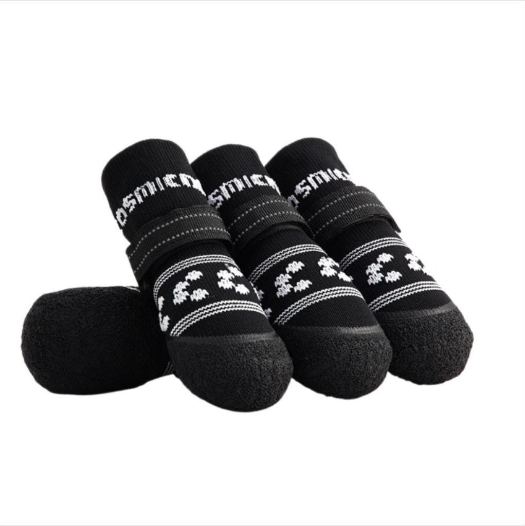 INF Wasserdichte rutschfeste Hundeschuhe mit reflektierenden Riemen Gummisohle Outdoor Socken 3er Set S
