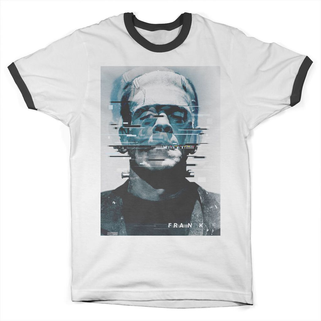 Frankenstein Bad Signal Ringer Tee - X-Large - WhiteBlack