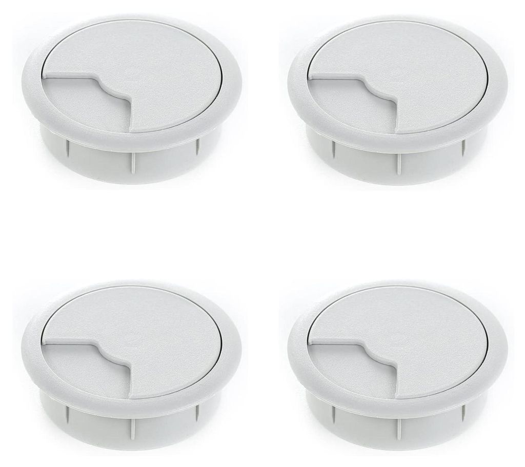 4er Set sossai Schreibtisch Kabeldurchführung 60mm in Grau Produktbild 