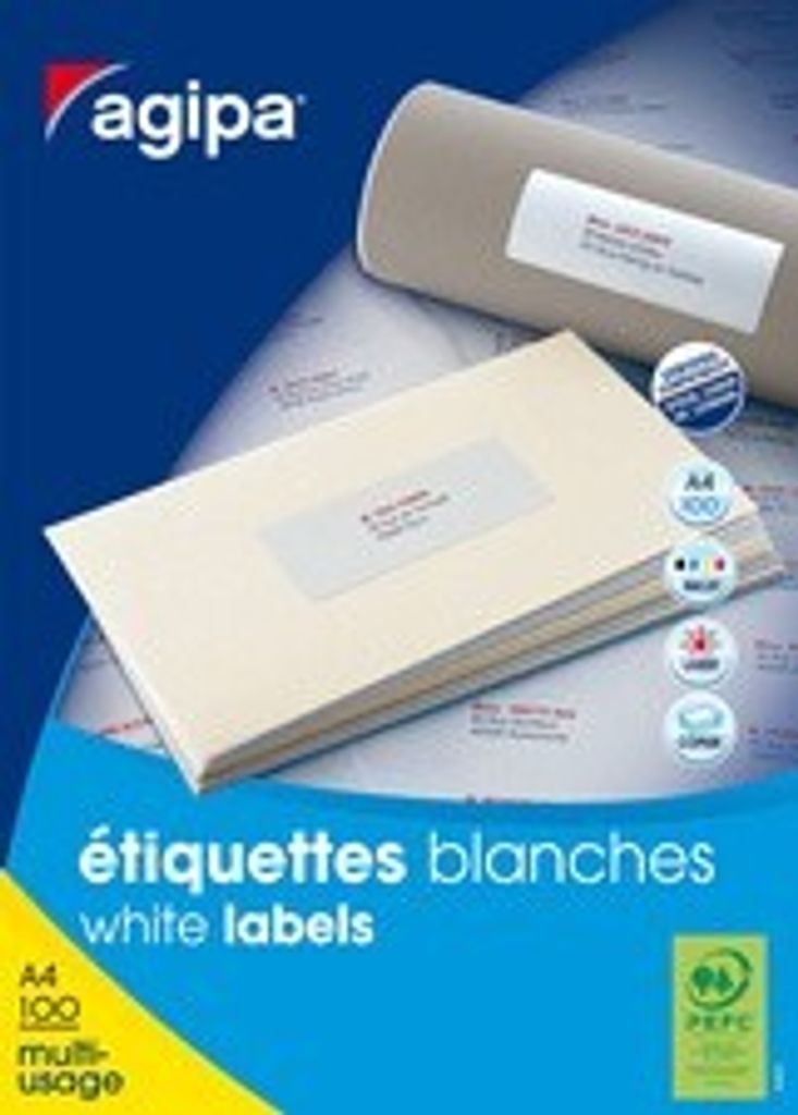 agipa Universal Etiketten 70 x 35 mm weiß rechteckig 2.400 Etiketten