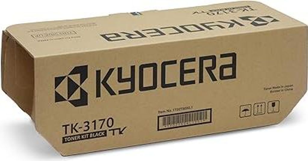 Kyocera TK-3170 Toner Schwarz inkl. Resttonerbehälter. Original Tonerkartusche 1T02T80NL1. Toner Drucker kompatibel für ECOSYS P3050dn, ECOSYS P3...