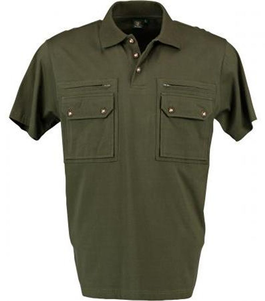 Fuzao Poloshirt, korte mouwen, heren (khaki/modderbruin), Productafbeelding 