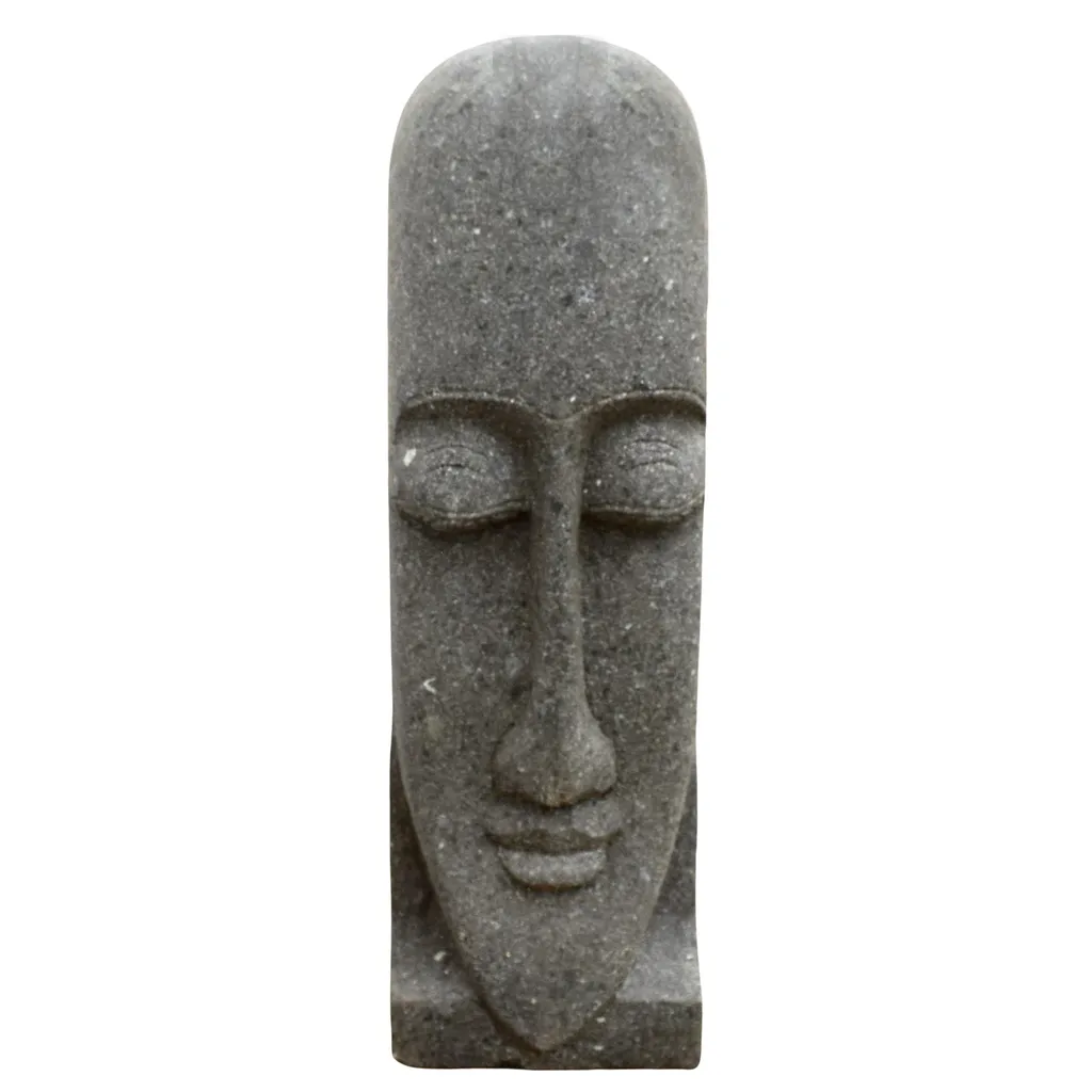 Statue Moai Stonox Ozhukarai en Pierre Naturelle Résistante au Gel 80cm