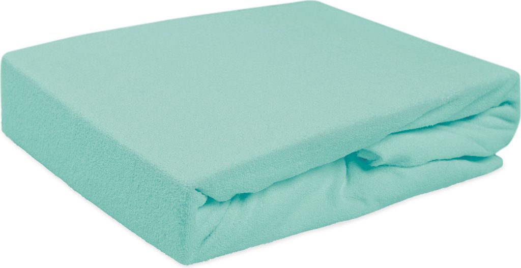 Spannbettlaken mit Gummiband, Frottee 140x200cm Helles Türkis