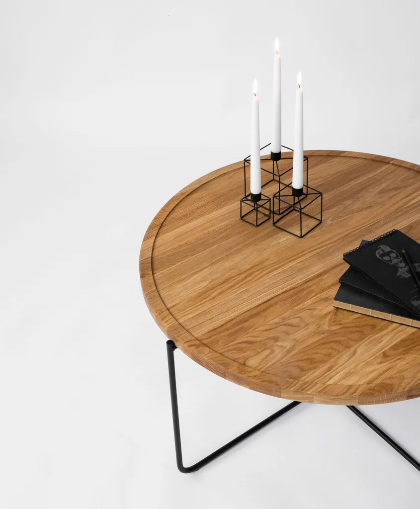 Table Basse Albert 80 cm Chêne Naturel - Robuste et Facile à Entretenir - 9
